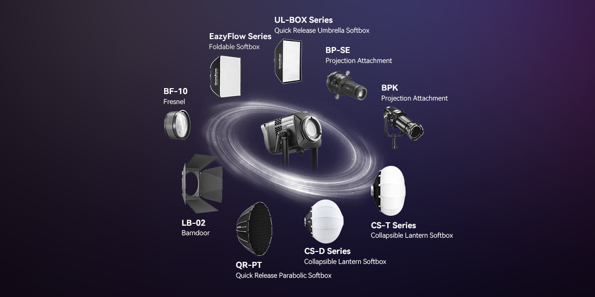 Godox LE300R ile uyumlu opsiyonel Bowens aksesuarları