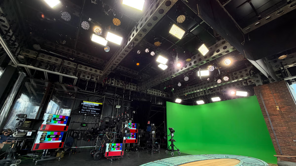 ITV Sport yeşil perde ve st&uuml;dyo ışık sistemi